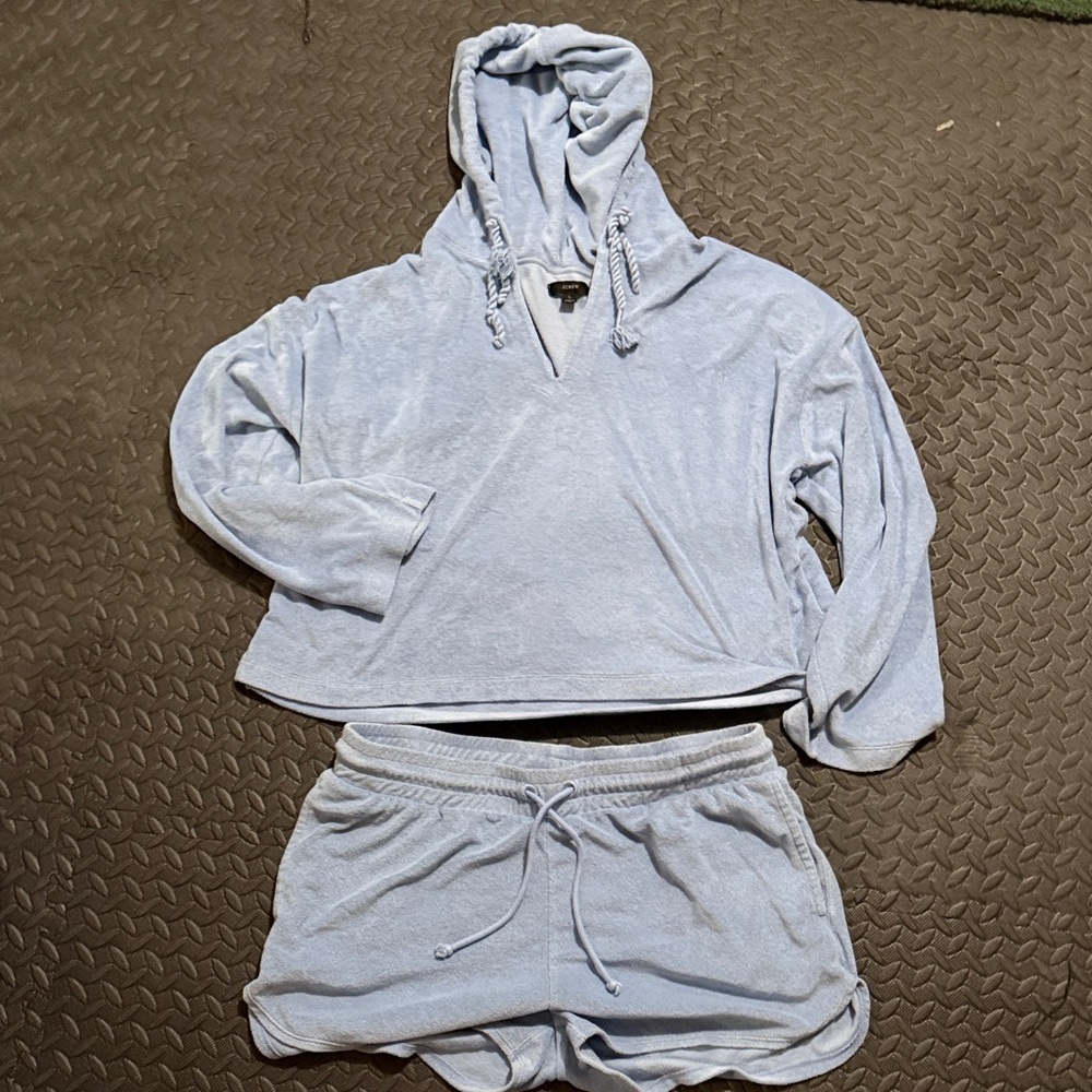 J. Crew Light Blue Terry Hoodie Set